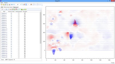 Data visualization in the mode of anomalous magnetic profile map
